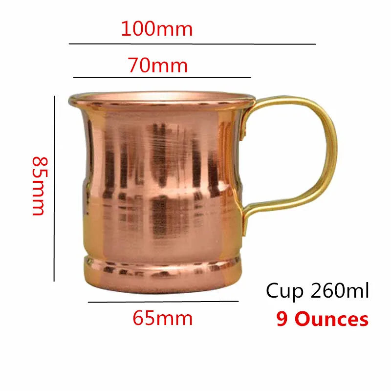 Moscow Mule Mug Premium Quality Handmade Pure Red Copper Cofee Wine Beer Cup Milk Tumbler for Moscow Mules