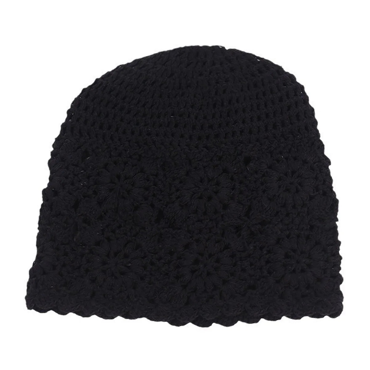 Women's Knitted Hats Japanese Handmade Woven Solid Color Simple Fashionable Sweet Verstaile Hats Hollowed Out Retro Pile Hats
