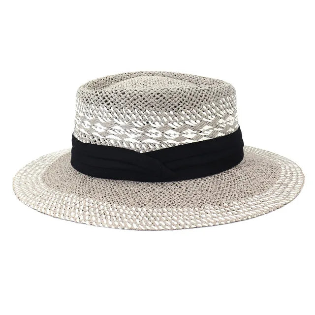 hats beach hat bohemian flat brim hat hand woven straw hat ladies summer vacation travel sun hat