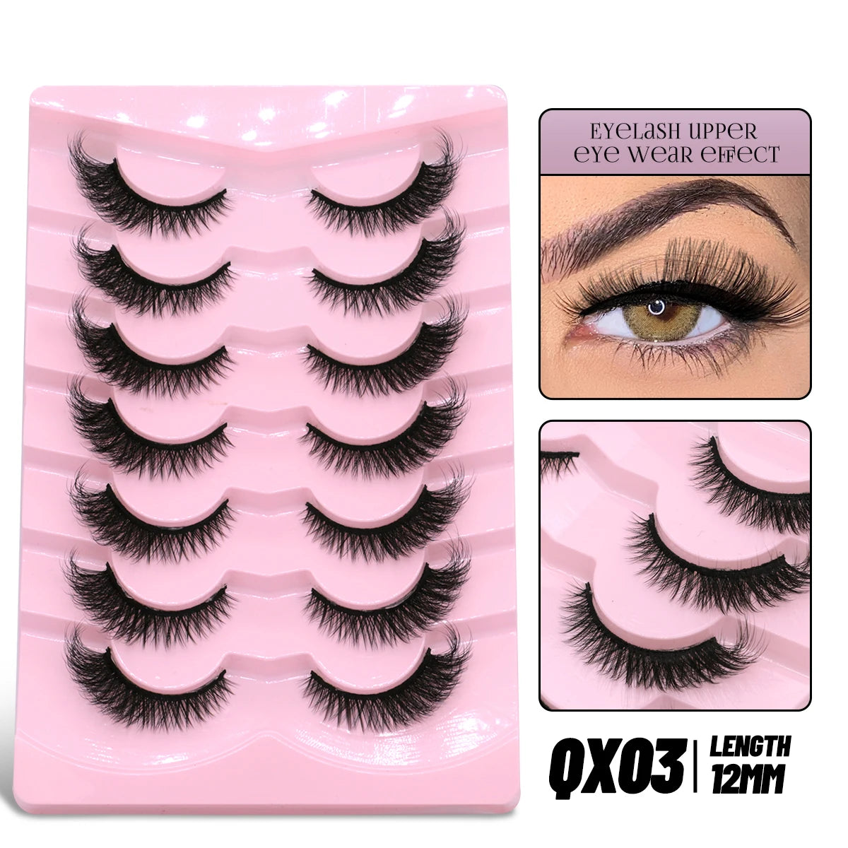 GROINNEYA Cat Eye Lashes Faux Mink Eyelashes Winged End Eye Elongated Eyelashes Fake Lashes Soft Natural long Full Strip Lashes