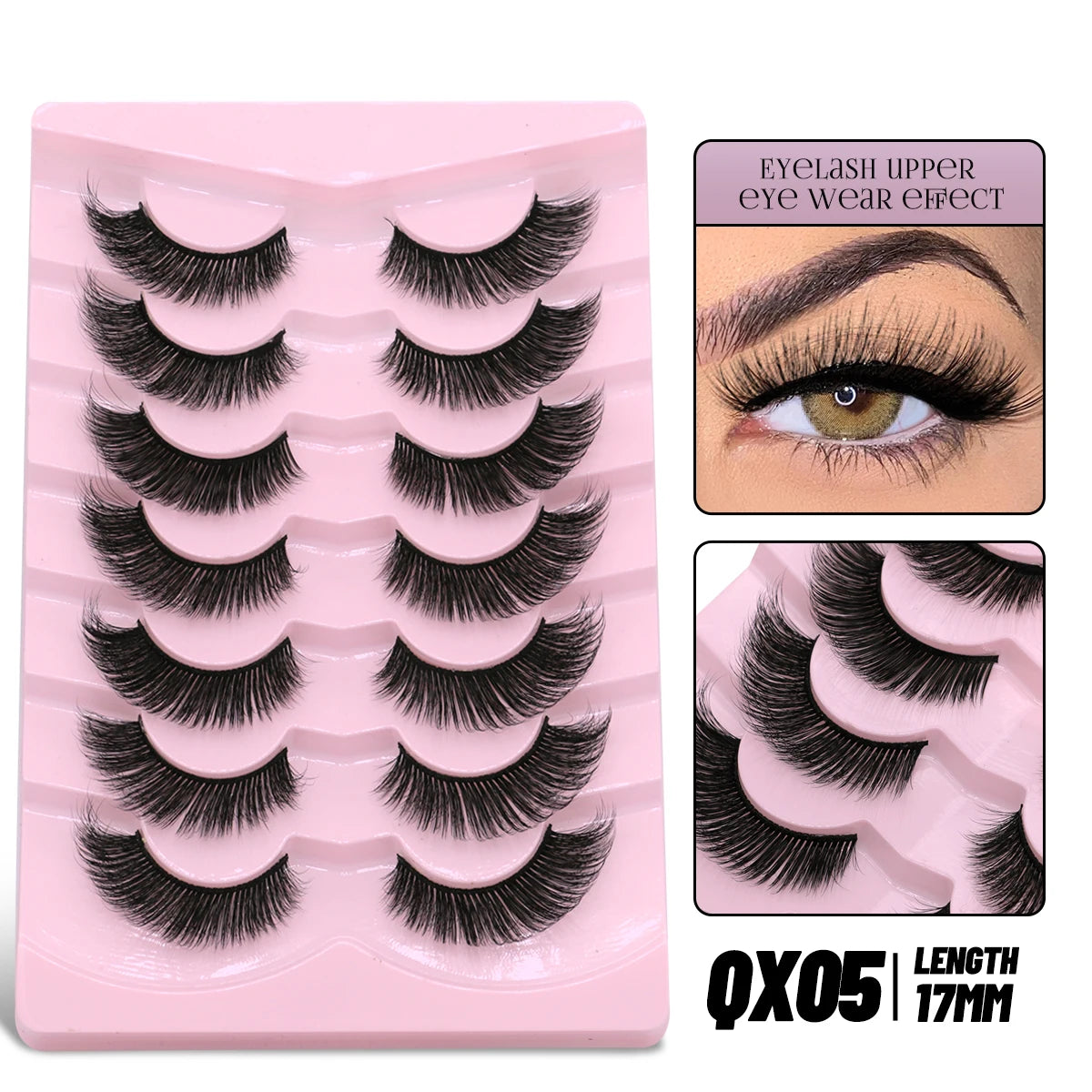 GROINNEYA Cat Eye Lashes Faux Mink Eyelashes Winged End Eye Elongated Eyelashes Fake Lashes Soft Natural long Full Strip Lashes