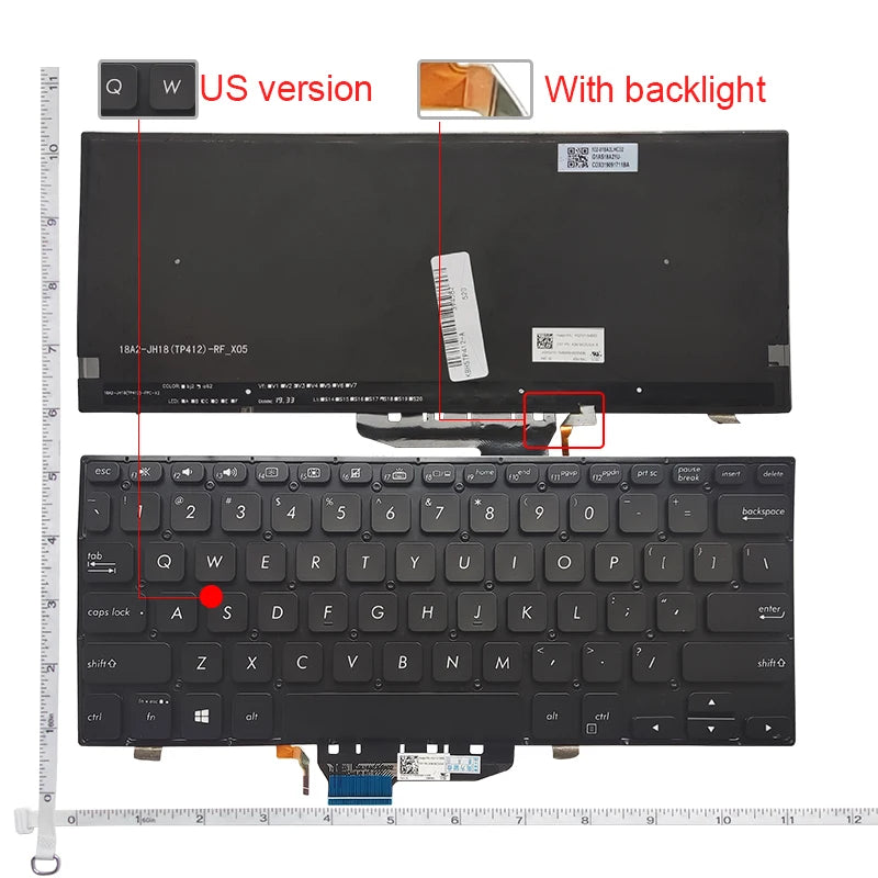 US/RU/SP FOR ASUS VivoBook Flip 14 TP412 TP412UR TP412FA TP412F TP412U TP412UA SF4100 SF4100F Laptop Keyboard Backlit