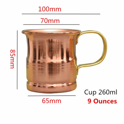 Moscow Mule Mug Premium Quality Handmade Pure Red Copper Cofee Wine Beer Cup Milk Tumbler for Moscow Mules