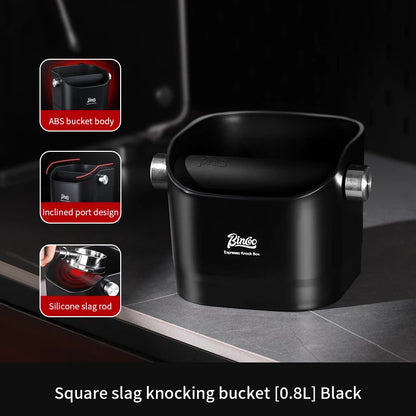 Bincoo 0.8L Coffee Knock Box Espresso Grounds Container Anti Slip Espresso Dump Bin Grind Beveled Barista Goods Cafe Accessories