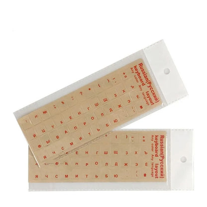 Russian English Transparent Keyboard Stickers Korean Hebrew Language Alphabet for Computer PC Dust Protection Laptop Accessories