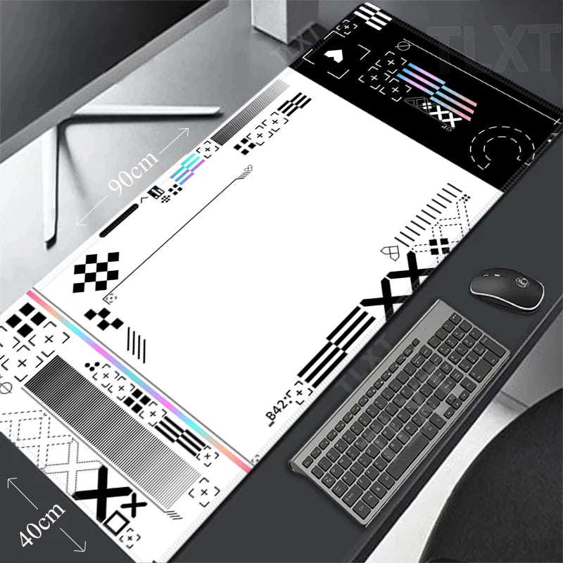 White Mouse Pads Printstream Gaming Mousepads Large Mousepad Gamer Rubber Mat Deskpad Company Long Desk Mats XXL For Csgo