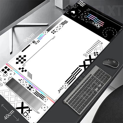 White Mouse Pads Printstream Gaming Mousepads Large Mousepad Gamer Rubber Mat Deskpad Company Long Desk Mats XXL For Csgo