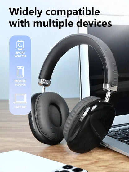 Bluetooth Headphones Over Ear Wireless Headset HiFi Music Gaming Comfortable Mic for iPhone Android PC Travel Sports Gift blue