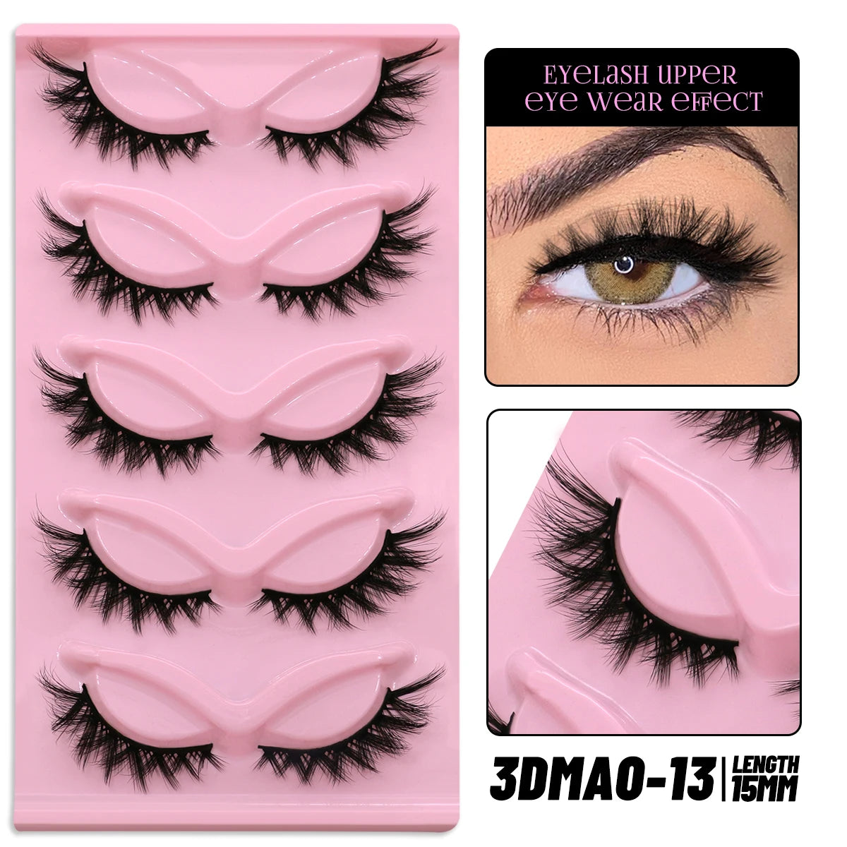 GROINNEYA Cat Eye Lashes Faux Mink Eyelashes Winged End Eye Elongated Eyelashes Fake Lashes Soft Natural long Full Strip Lashes