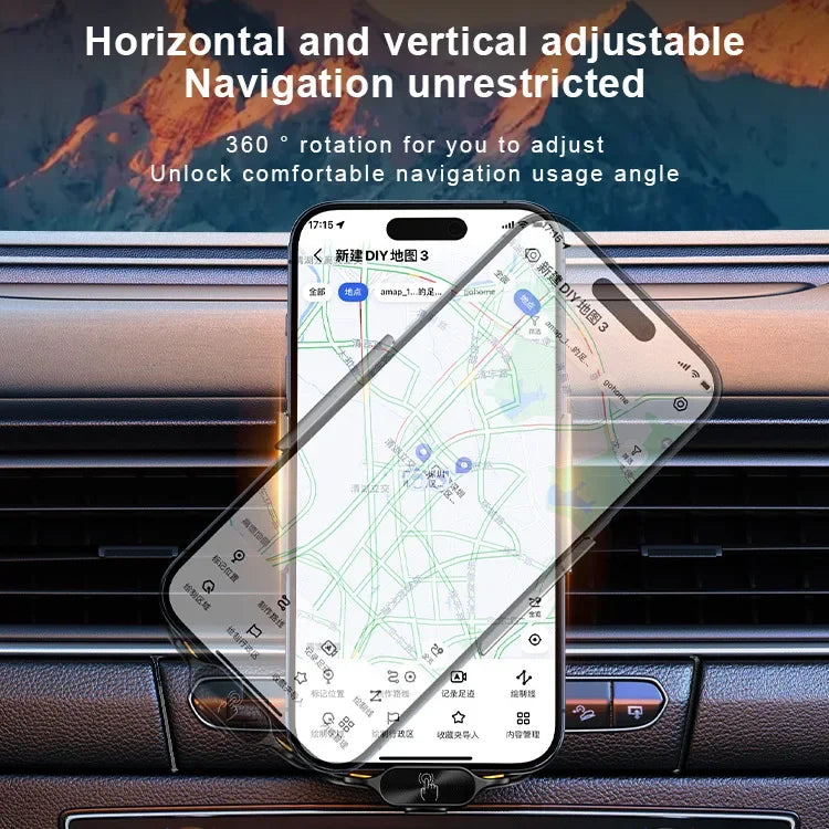 car accessories interior mounts phone holder support for cell phone bracket 15w wireless charging Transparent Technology Style