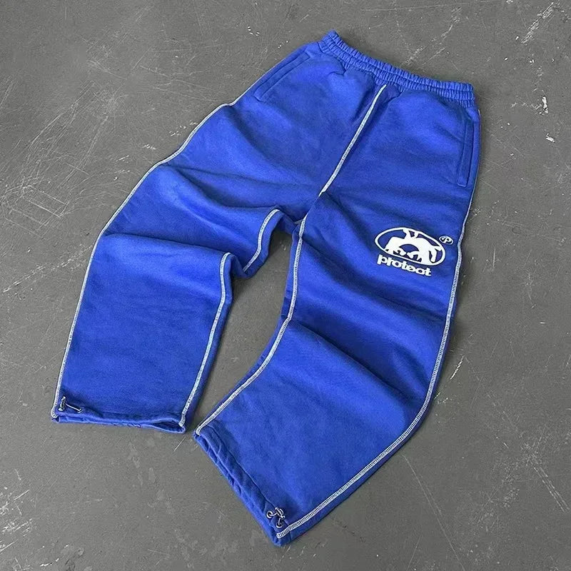 Casual pants American retro y2k couples trousers hoodies jogger embroidered pink long sports pants street wear hot sale track