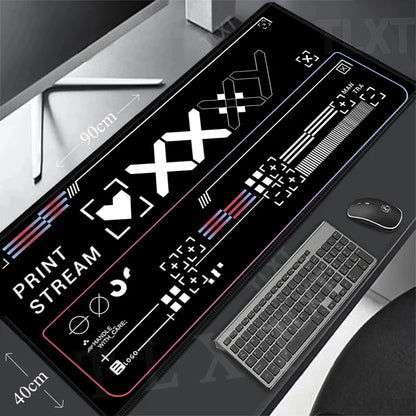 White Mouse Pads Printstream Gaming Mousepads Large Mousepad Gamer Rubber Mat Deskpad Company Long Desk Mats XXL For Csgo