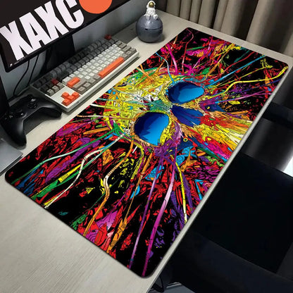 Trippy Psychedelic Weed Large Gaming Mouse Pad Computer Mousepad PC Gamer Mouse Mat Laptop Mouse Carpet Keyboard Mat Desk Pad