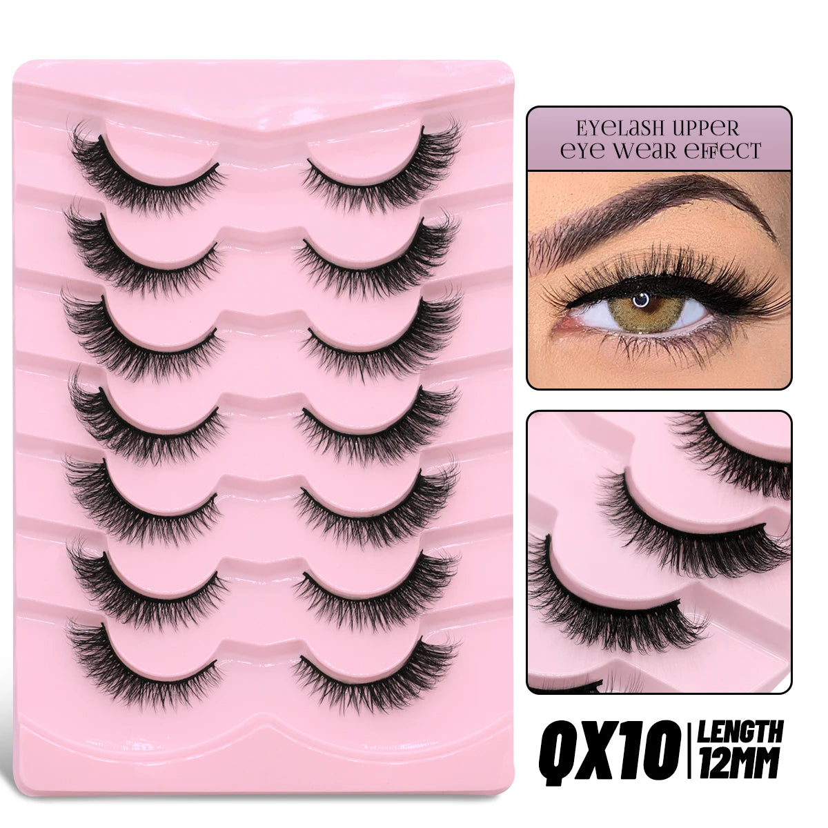 GROINNEYA Cat Eye Lashes Faux Mink Eyelashes Winged End Eye Elongated Eyelashes Fake Lashes Soft Natural long Full Strip Lashes