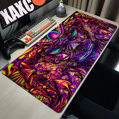 Trippy Psychedelic Weed Large Gaming Mouse Pad Computer Mousepad PC Gamer Mouse Mat Laptop Mouse Carpet Keyboard Mat Desk Pad