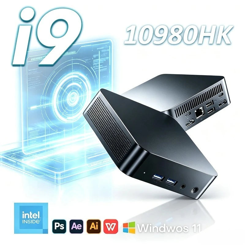 2026 MINI PC Windows 11 Pro Core i9 10980HK 32GB RAM 1TB 2TB SSD WIFI 6 BT5.2 4K HD Mini Gaming Office Study Pc Hot Sale
