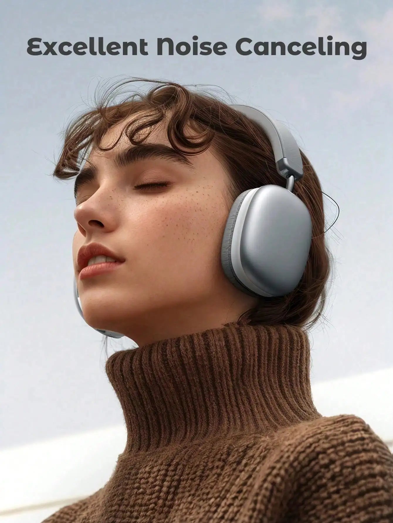 Bluetooth Headphones Over Ear Wireless Headset HiFi Music Gaming Comfortable Mic for iPhone Android PC Travel Sports Gift blue