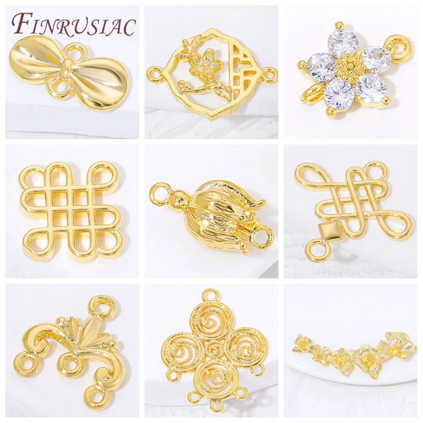 Connectors For Jewerly 18K Gold Plated Brass Connectors For Bracelets Accessories DIY Jewelry Making Supplies,Earrings Findings