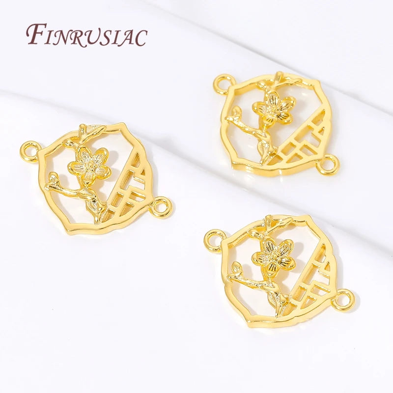 Connectors For Jewerly 18K Gold Plated Brass Connectors For Bracelets Accessories DIY Jewelry Making Supplies,Earrings Findings