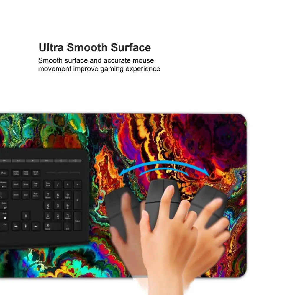 Trippy Psychedelic Weed Large Gaming Mouse Pad Computer Mousepad PC Gamer Mouse Mat Laptop Mouse Carpet Keyboard Mat Desk Pad