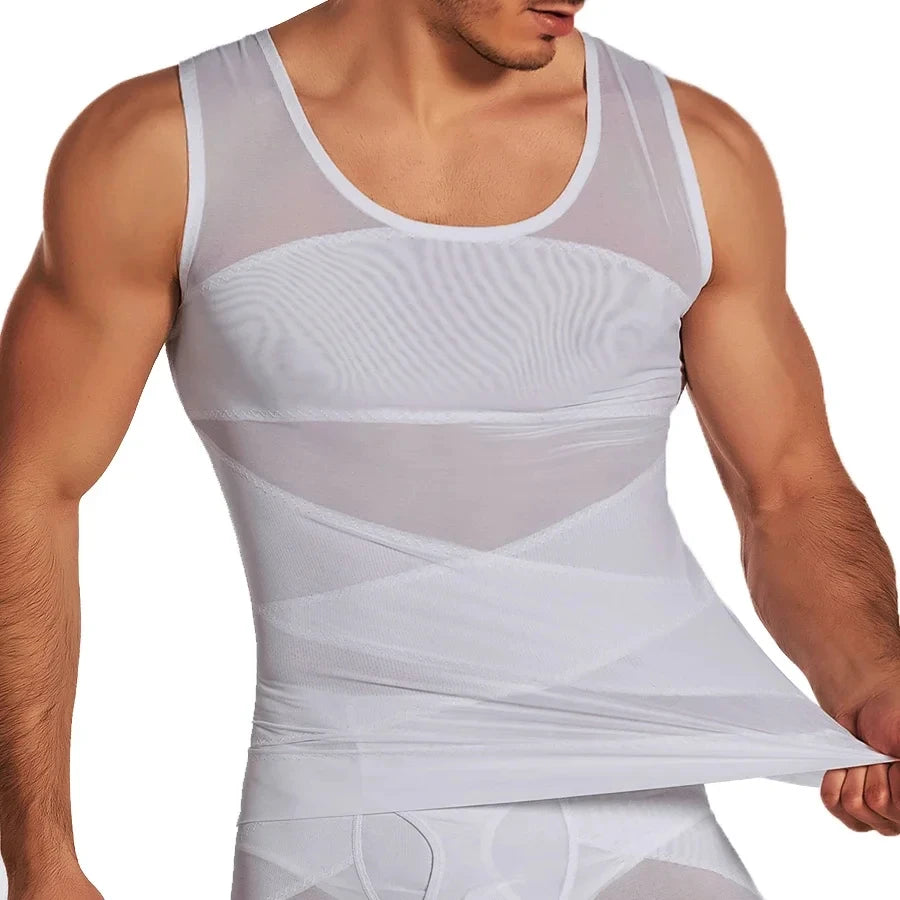 Men Fitness Clothes Compression Sports Vest Tight Base Layer Sleeveless Shirt Mesh Tops Singlet Sweatshirt Sportswear Activewear