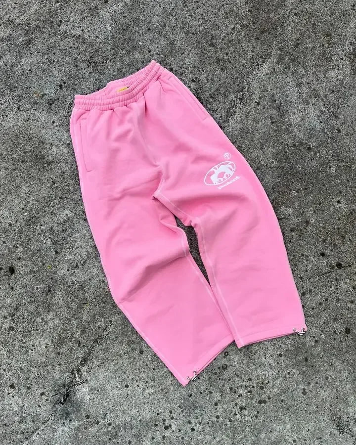 Casual pants American retro y2k couples trousers hoodies jogger embroidered pink long sports pants street wear hot sale track