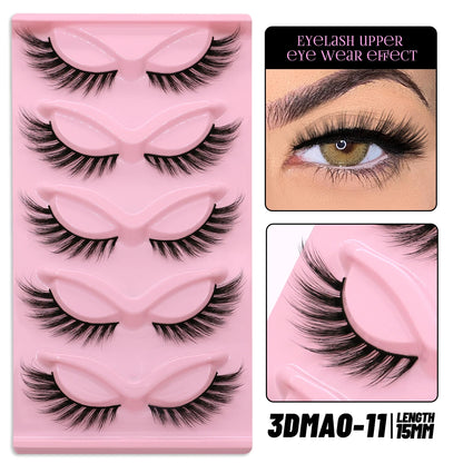 GROINNEYA Cat Eye Lashes Faux Mink Eyelashes Winged End Eye Elongated Eyelashes Fake Lashes Soft Natural long Full Strip Lashes