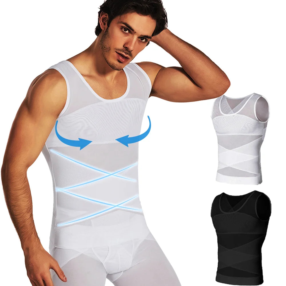 Men Fitness Clothes Compression Sports Vest Tight Base Layer Sleeveless Shirt Mesh Tops Singlet Sweatshirt Sportswear Activewear
