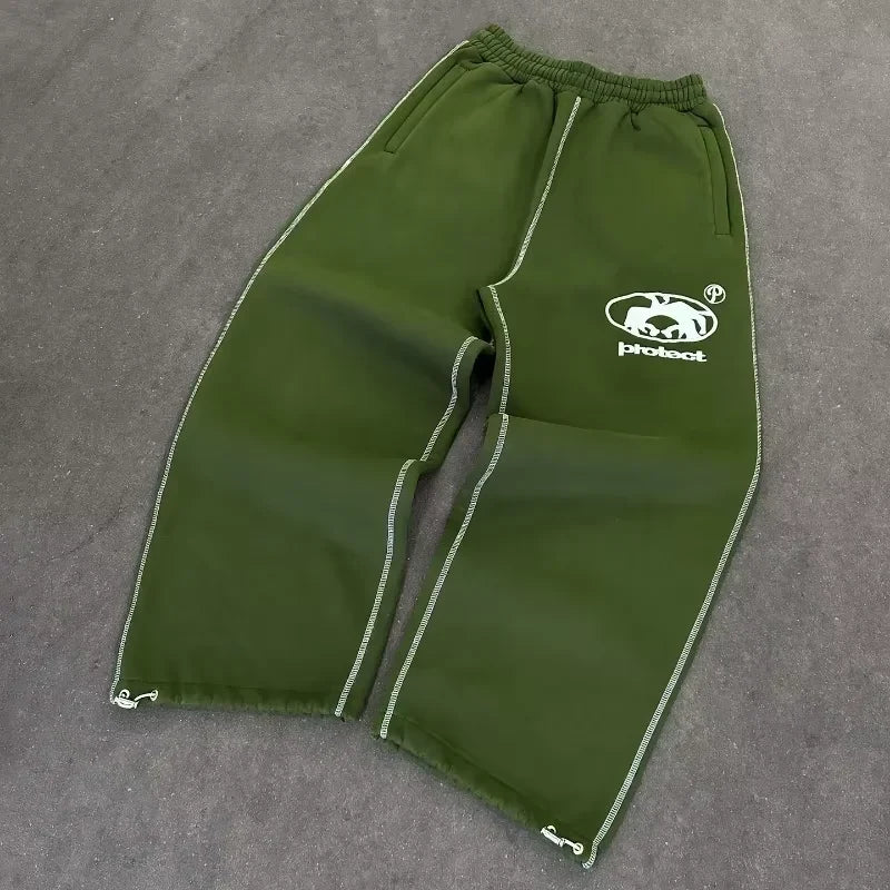 Casual pants American retro y2k couples trousers hoodies jogger embroidered pink long sports pants street wear hot sale track