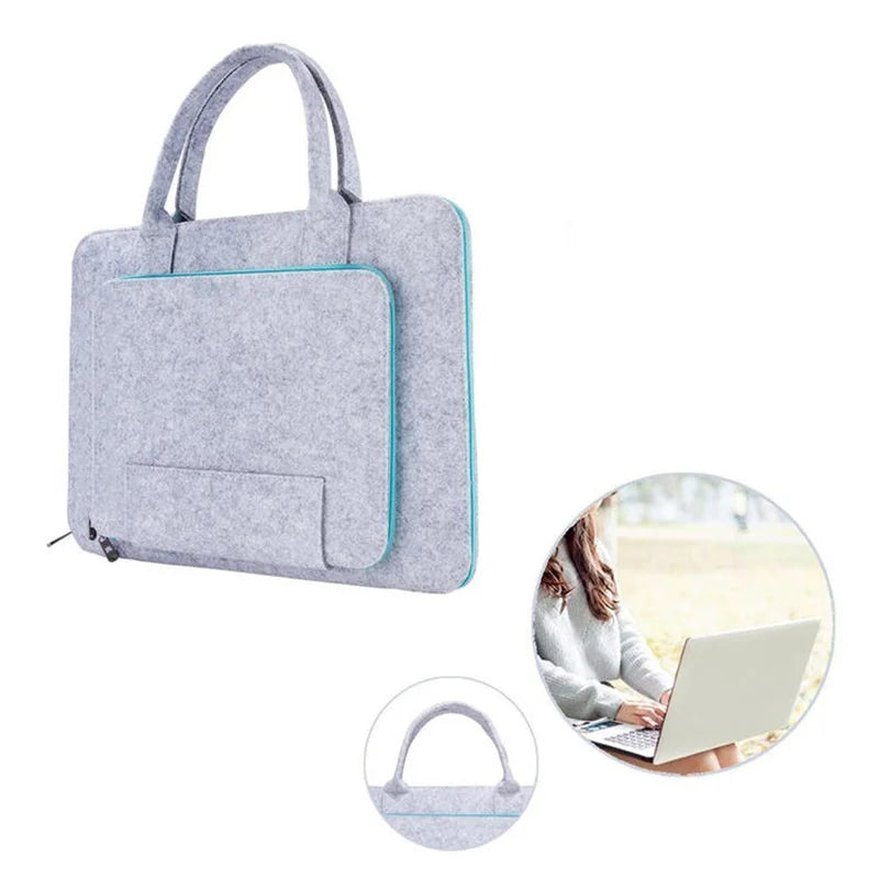 High Quality Laptop Bag, Felt Laptop Sleeve Notebook Computer Case Carrying Bag Pouch With Handle For  Asus / Lenovo