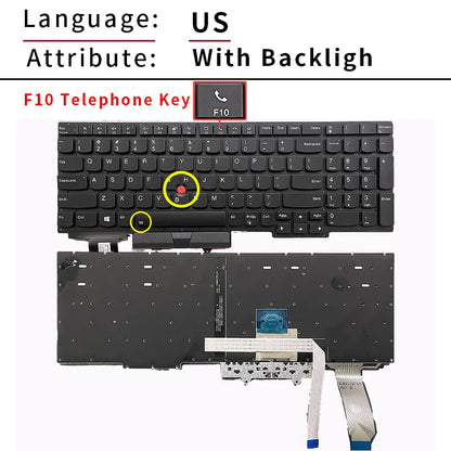 US/RU Laptop Keyboard For LENOVO Thinkpad E15 R15 GEN2/E15 Gen 2 Gen 3 Gen 4/ E15 2nd Gen 2/E15 2nd Gen 3/E15 2nd Gen 4 laptop