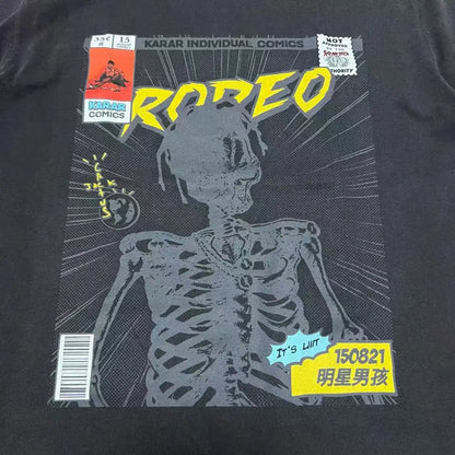 Mens Clothing vintage distressed washed T shirt men's and women's printed loose short sleeve T-shirt Ropa hombre
