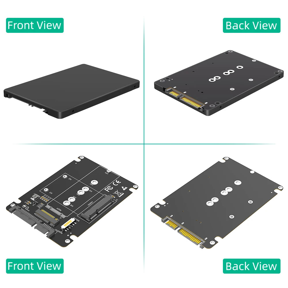 High Speed SATA Convertor  HDD Enclosure 2 in 1 M.2 NGFF/MSATA to SATA Adapter Card Support 30/42/60/80mm SSD