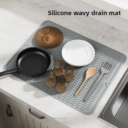 Non Slip Silicone Drying Mat for Kitchen Extra Large Heatproof Countertop Stove Protector Dish Drying Rack