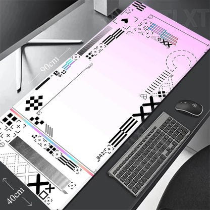 White Mouse Pads Printstream Gaming Mousepads Large Mousepad Gamer Rubber Mat Deskpad Company Long Desk Mats XXL For Csgo