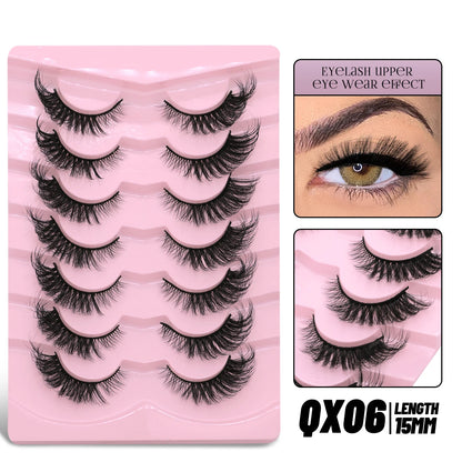 GROINNEYA Cat Eye Lashes Faux Mink Eyelashes Winged End Eye Elongated Eyelashes Fake Lashes Soft Natural long Full Strip Lashes
