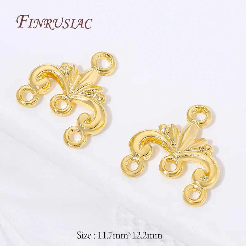 Connectors For Jewerly 18K Gold Plated Brass Connectors For Bracelets Accessories DIY Jewelry Making Supplies,Earrings Findings