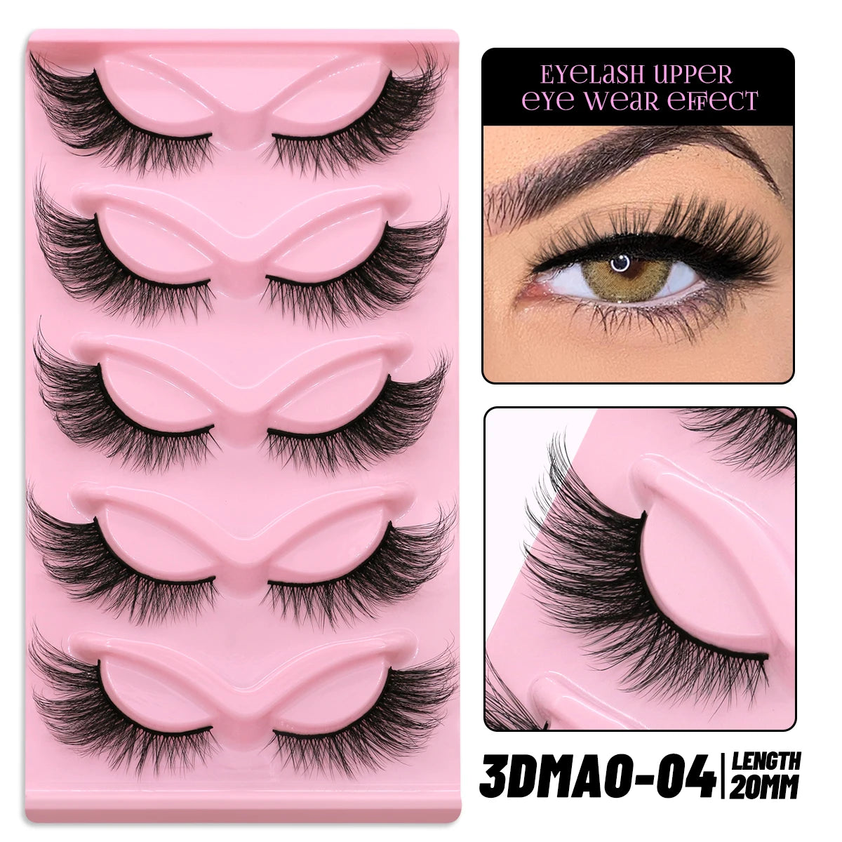 GROINNEYA Cat Eye Lashes Faux Mink Eyelashes Winged End Eye Elongated Eyelashes Fake Lashes Soft Natural long Full Strip Lashes