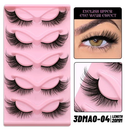 GROINNEYA Cat Eye Lashes Faux Mink Eyelashes Winged End Eye Elongated Eyelashes Fake Lashes Soft Natural long Full Strip Lashes