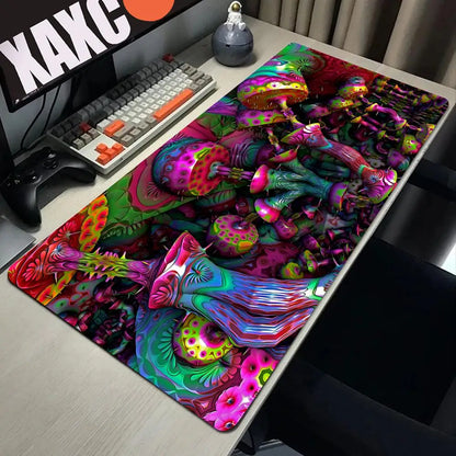 Trippy Psychedelic Weed Large Gaming Mouse Pad Computer Mousepad PC Gamer Mouse Mat Laptop Mouse Carpet Keyboard Mat Desk Pad