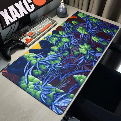 Trippy Psychedelic Weed Large Gaming Mouse Pad Computer Mousepad PC Gamer Mouse Mat Laptop Mouse Carpet Keyboard Mat Desk Pad