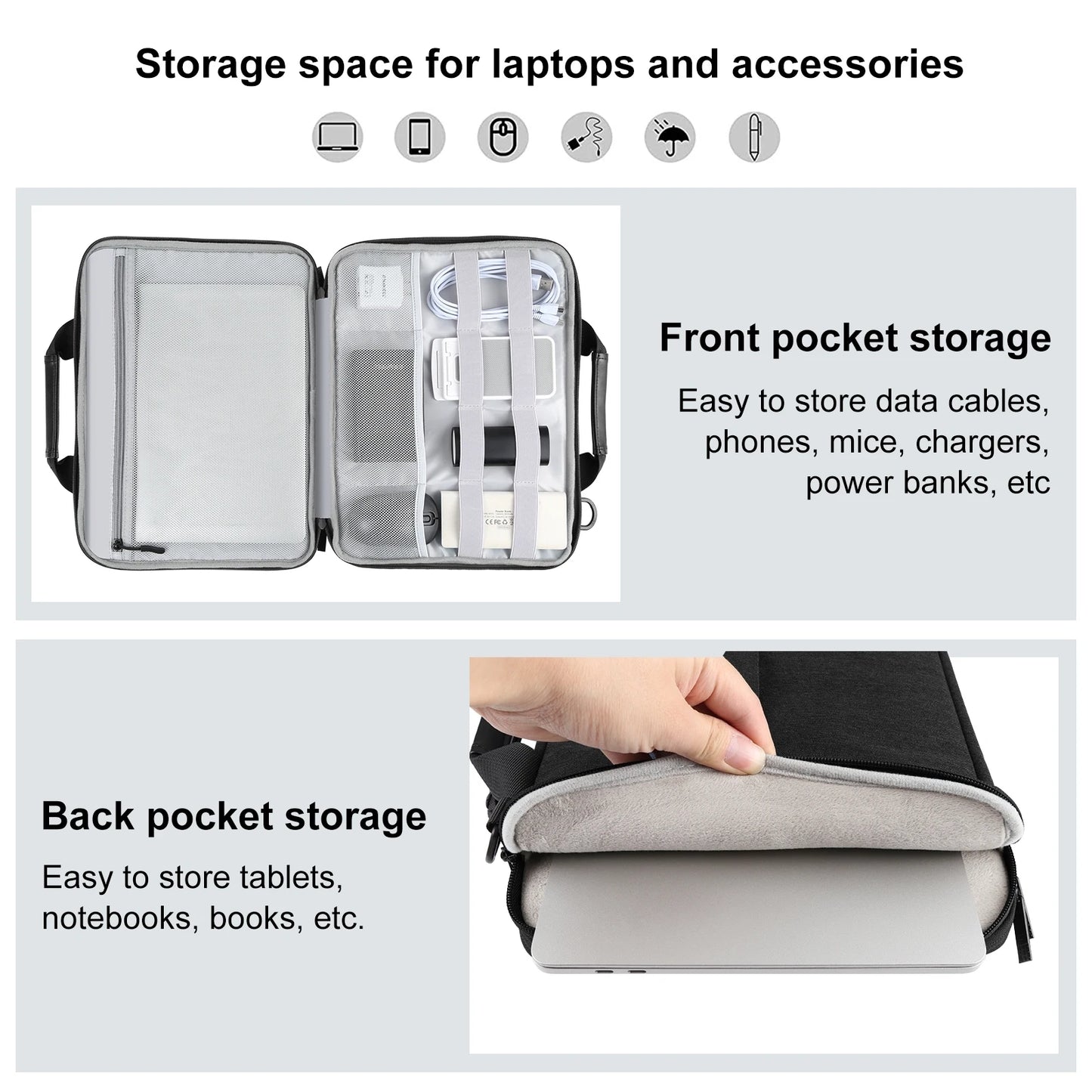 HAWEEL 13.0-14.0 inch/ 14.0-16.0 inch Briefcase Crossbody Laptop Bag For Macbook/ Lenovo/ Thinkpad/ ASUS/ HP & Other Laptop Bag