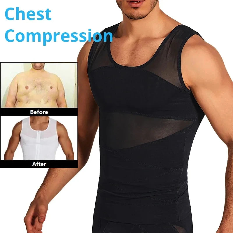 Men Fitness Clothes Compression Sports Vest Tight Base Layer Sleeveless Shirt Mesh Tops Singlet Sweatshirt Sportswear Activewear