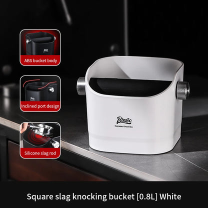 Bincoo 0.8L Coffee Knock Box Espresso Grounds Container Anti Slip Espresso Dump Bin Grind Beveled Barista Goods Cafe Accessories