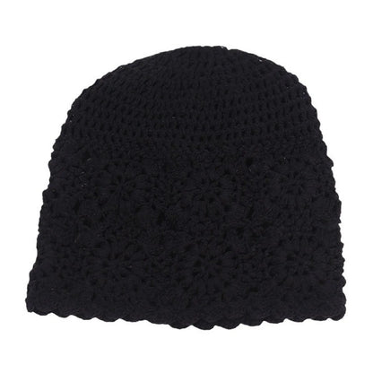 Women's Knitted Hats Japanese Handmade Woven Solid Color Simple Fashionable Sweet Verstaile Hats Hollowed Out Retro Pile Hats