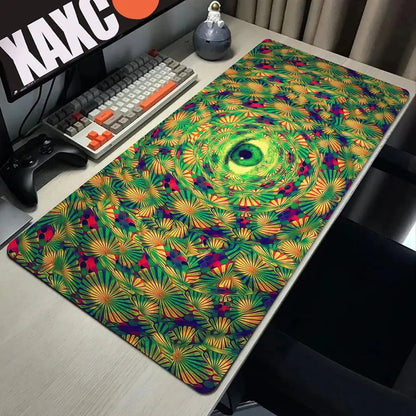 Trippy Psychedelic Weed Large Gaming Mouse Pad Computer Mousepad PC Gamer Mouse Mat Laptop Mouse Carpet Keyboard Mat Desk Pad