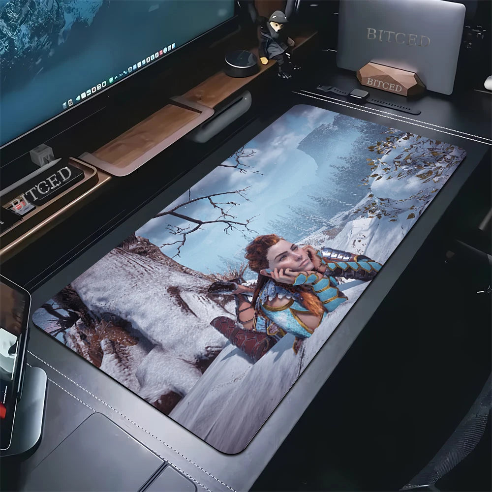 Large Gaming Mouse Pad Horizon Zero Dawn Forbidden West Mousepad For PC Gamer Desktop Decoration Office Mouse Mat Deskmat Rug