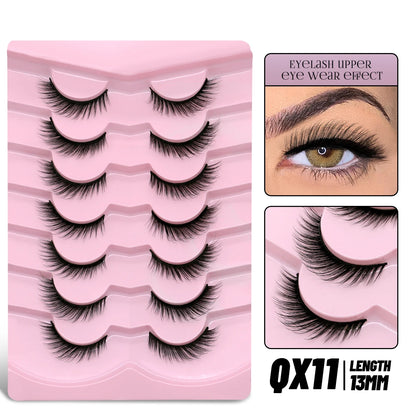 GROINNEYA Cat Eye Lashes Faux Mink Eyelashes Winged End Eye Elongated Eyelashes Fake Lashes Soft Natural long Full Strip Lashes