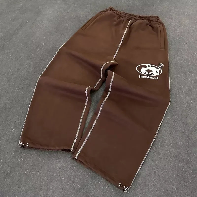Casual pants American retro y2k couples trousers hoodies jogger embroidered pink long sports pants street wear hot sale track