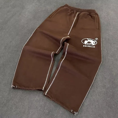 Casual pants American retro y2k couples trousers hoodies jogger embroidered pink long sports pants street wear hot sale track